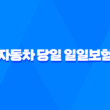 자동차 당일 일일보험 장점과 단점 1