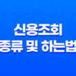 신용조회 종류 및 하는법 41