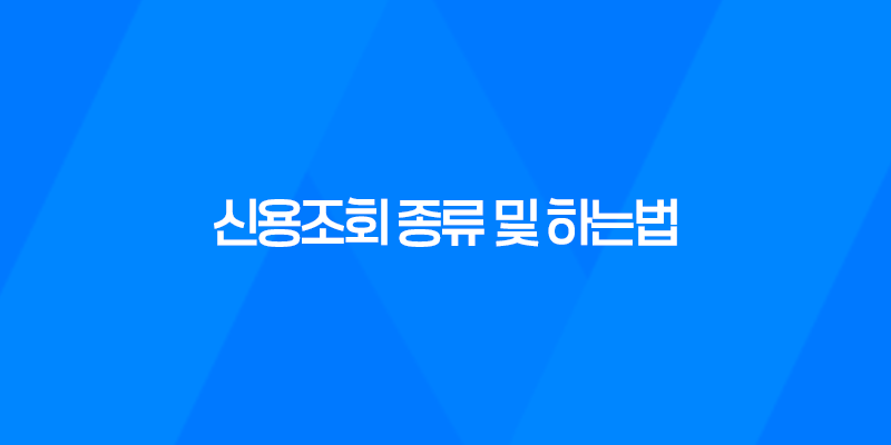신용조회 종류 및 하는법 7