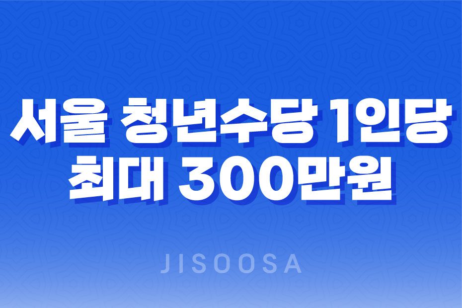 서울 청년수당 1인당 최대 300만원