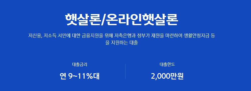 신한저축은행 햇살론 온라인햇살론 자격 조건, 한도와 금리 3