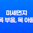 미세먼지 목 부음, 목 아픔 증상 완화 방법 33