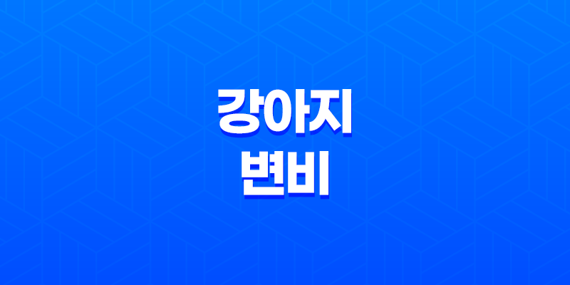 강아지 변비, 이렇게 대처하세요! 원인부터 증상, 해결법까지 7