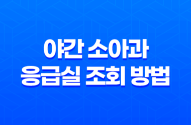 서울 휴일 야간 소아과 및 응급실 조회 방법 9