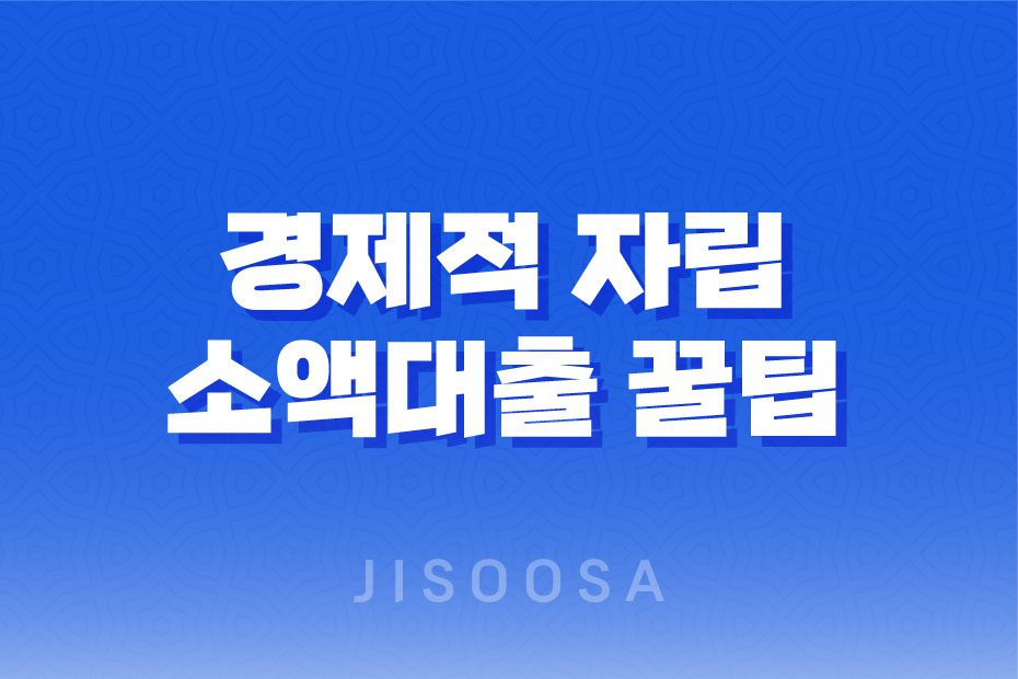 경제적 자립을 위한 소액대출 꿀팁! 무직자를 위한 추천 금융 옵션 1