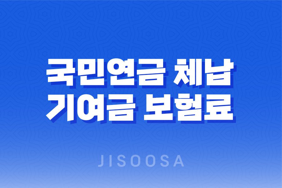 국민연금 체납 기여금 보험료 개별납부 방법 총정리 1