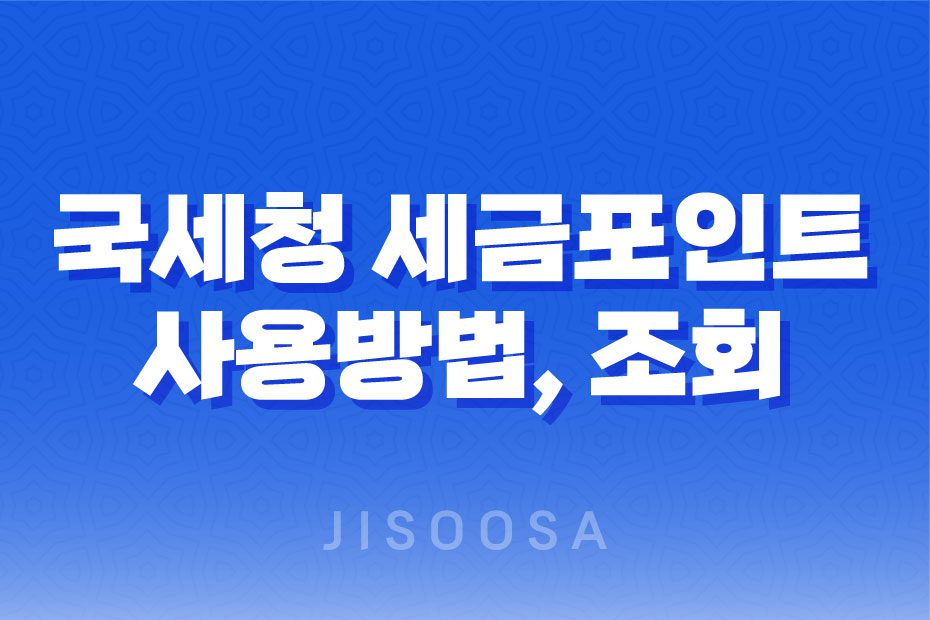 국세청 세금포인트 사용방법, 조회, 사용처 1