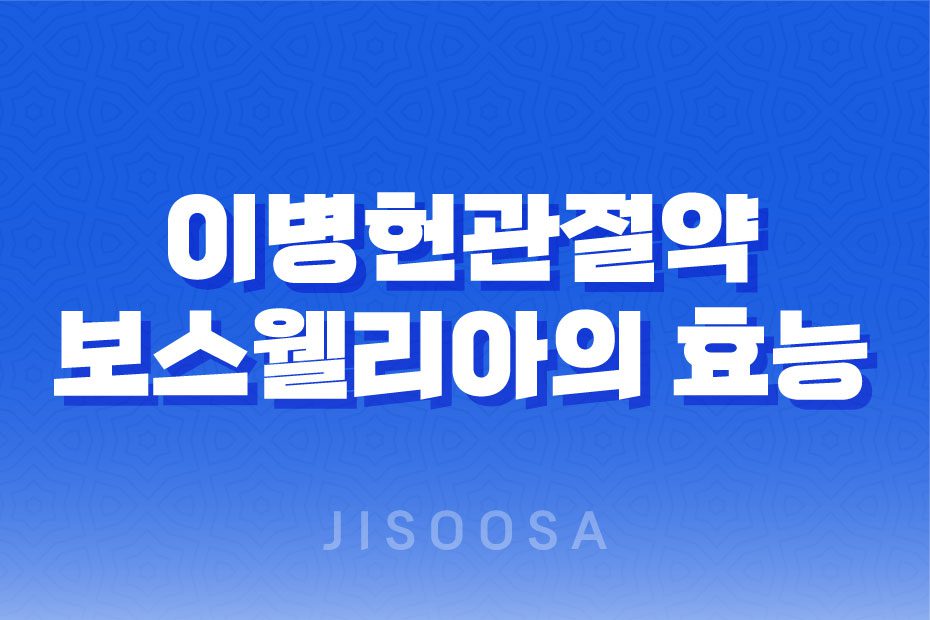 이병헌관절약, 관절 건강을 위한 최고의 선택(+ 보스웰리아의 효능) 1