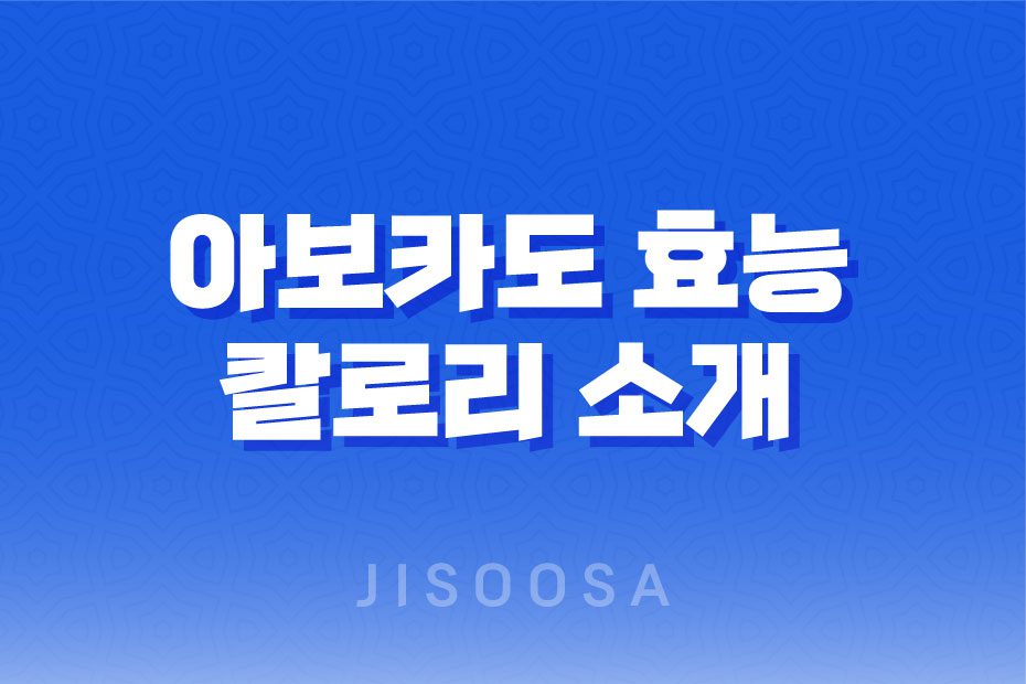 아보카도 효능과 칼로리 소개: 아보카도 영양성분과 다양한 건강 효과 1