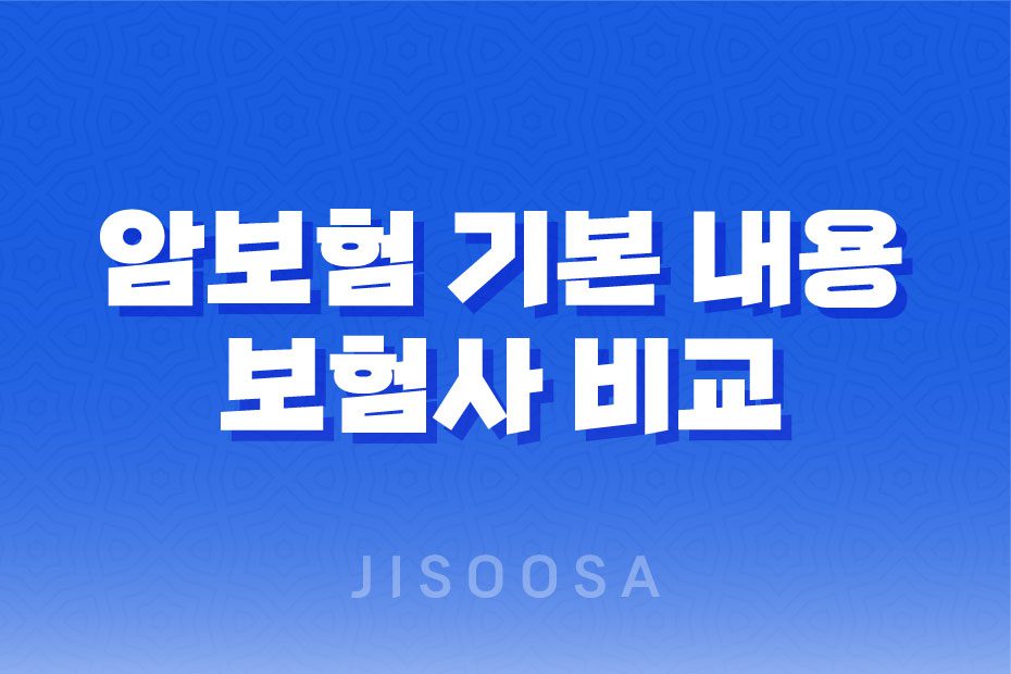 암보험 기본 내용과 보험사 비교, 암보험 비교사이트 1