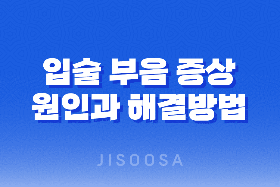 입술 부음 증상 원인과 해결방법 1