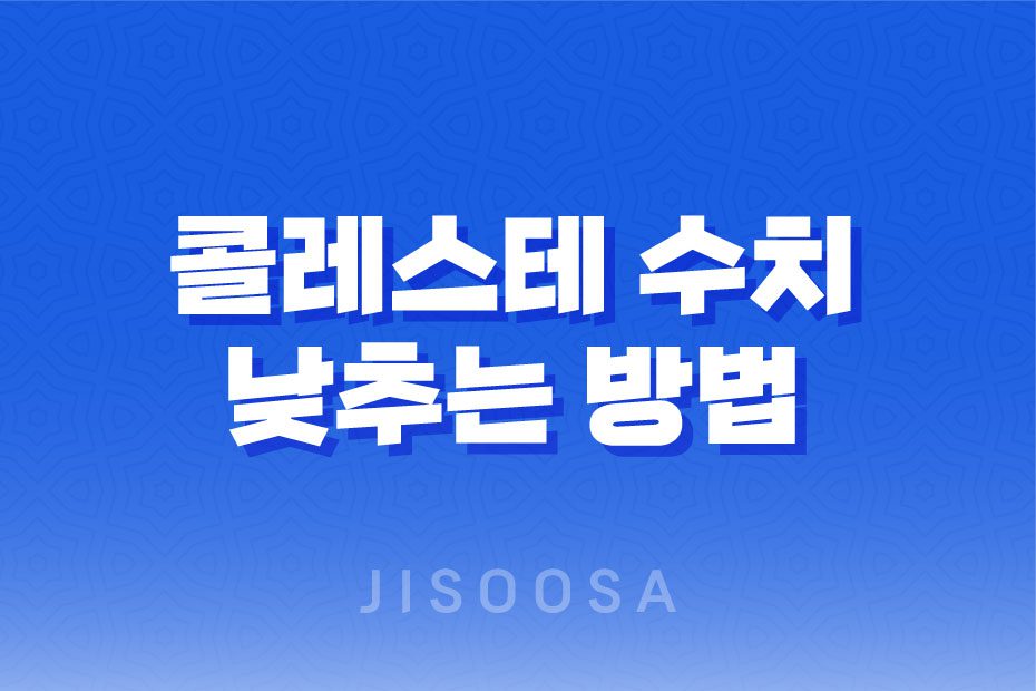 콜레스테롤 수치를 낮추는 효과적인 방법과 식단 규칙 1