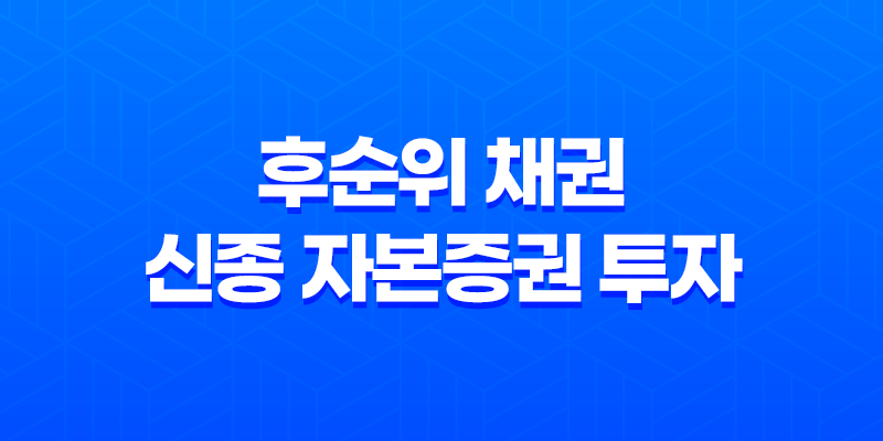 후순위 채권과 신종 자본증권 투자 8 후순위 채권과 신종 자본증권 투자 7