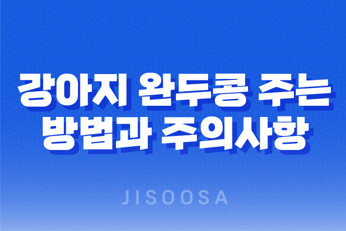 강아지 완두콩 주는 방법과 주의사항