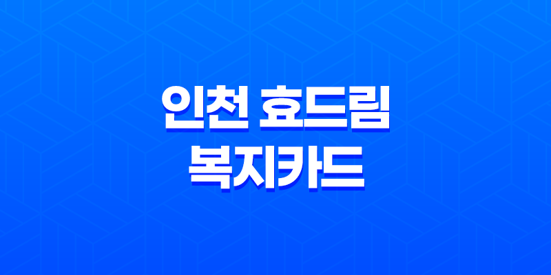 2023년 인천 효드림 복지카드 신청 방법 7