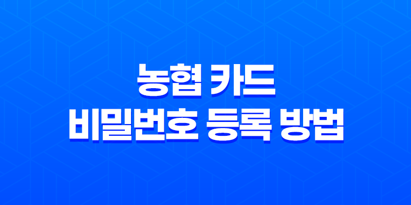 농협 카드 비밀번호 등록 방법과 주의사항 8 농협 카드 비밀번호 등록 방법과 주의사항 7