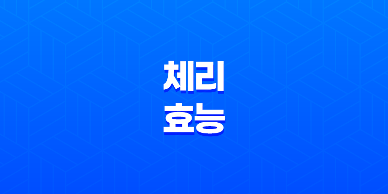 체리 효능 및 부작용 총정리 8 체리 효능 및 부작용 총정리 7