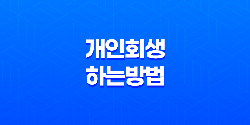 투자와 빚, 개인회생 하는 방법 7