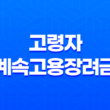 고령자 계속고용장려금 지원 대상 및 기간 신청 방법 알아보기 23