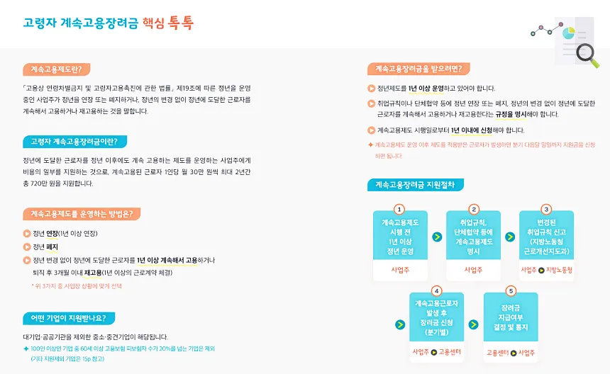 고령자 계속고용장려금 지원 대상 및 기간 신청 방법 알아보기 3