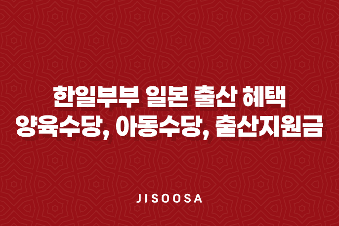 한일부부 일본 출산 혜택 - 양육수당, 아동수당, 출산지원금 안내 1