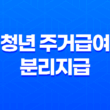 청년 주거급여 분리지급 지원대상 내용 지급일 나이 소득 조건 알아보기 13