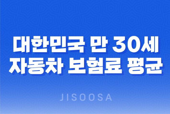 대한민국 만 30세 자동차 보험료 평균