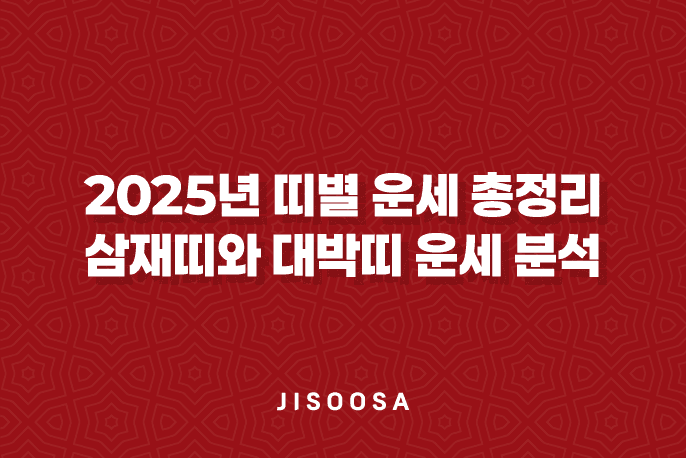 2025년 띠별 운세 총정리