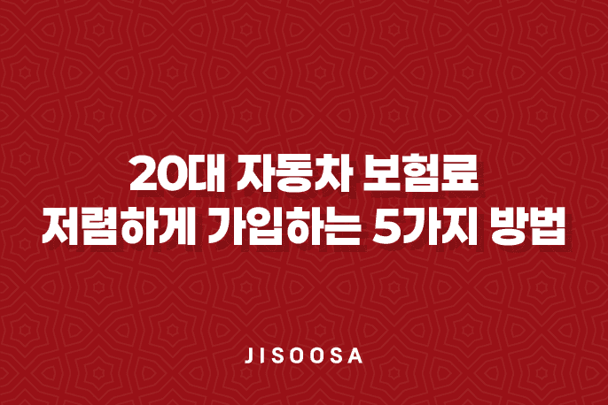 20대 자동차 보험료