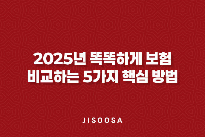 2025년 똑똑하게 보험 비교하는 5가지 핵심 방법