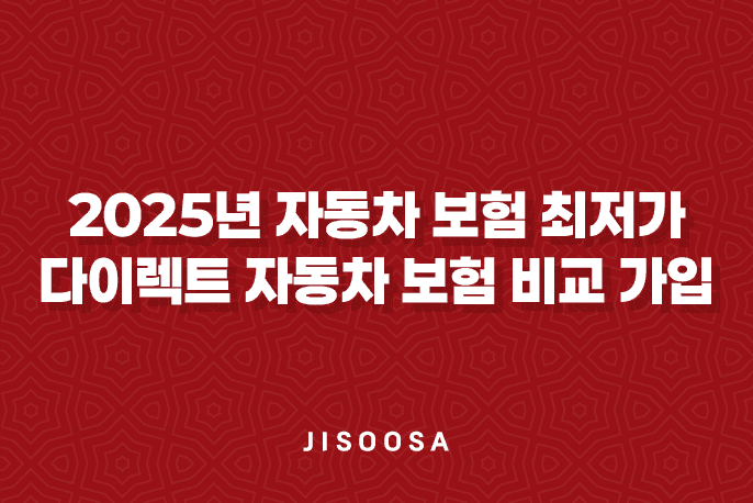 2025년 자동차 보험 최저가