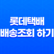 롯데택배 배송조회 하기 - 내 택배 위치 실시간 확인 방법 13
