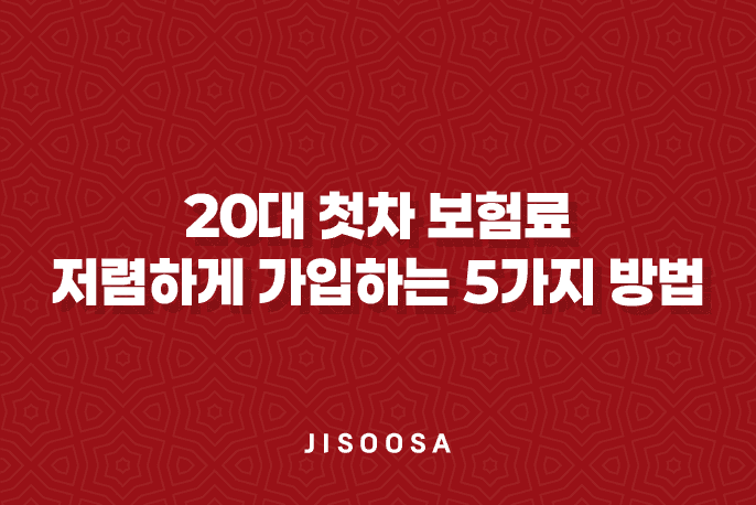 20대 첫차 보험료