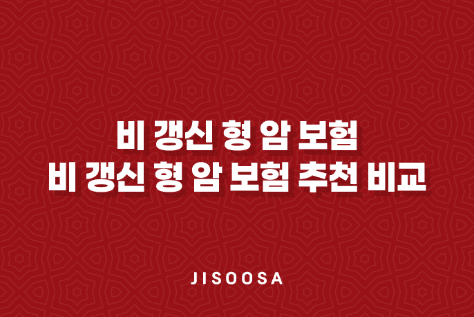 비 갱신 형 암 보험