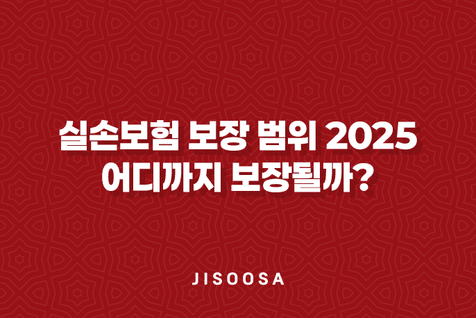 실손보험 보장 범위 2025 핵심 정리 : 어디까지 보장될까?