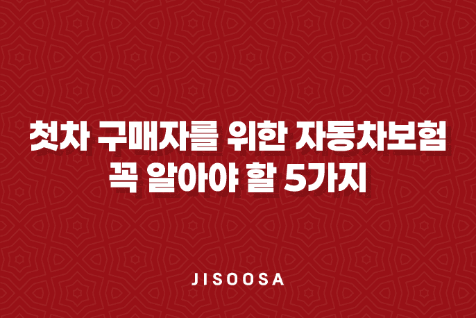 첫차 구매자를 위한 자동차보험