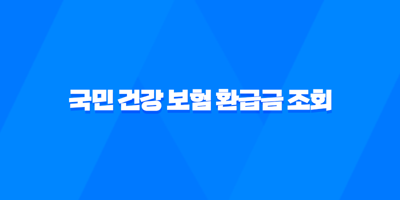 2025년 국민 건강 보험 환급금 조회 - 놓치지 말고 꼭 확인하세요! 7