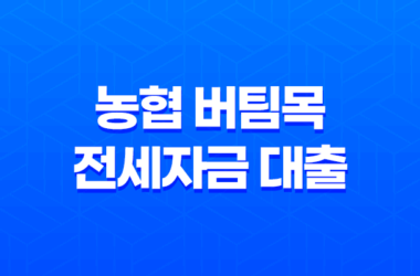 농협 버팀목 전세자금 대출 신청 자격 조건 금리 한도 11