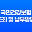 국민건강보험 조회 및 납부방법 - 효율적인 보험료 관리 방법 11