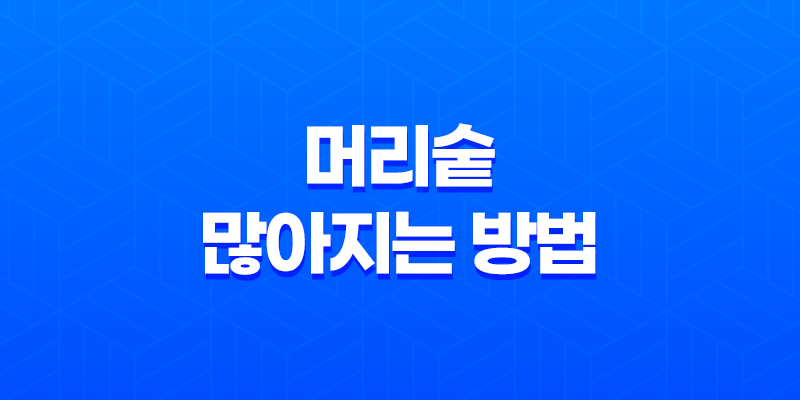 머리숱 많아지는 방법, 탈모 예방 8 머리숱 많아지는 방법, 탈모 예방 7