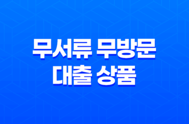 무서류 무방문 대출 상품 TOP 10 비대면 모바일 대출 방식 13