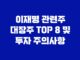 이재명 관련주 대장주 TOP 8 및 투자 주의사항 29