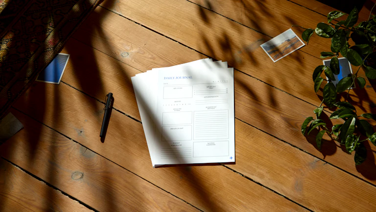 체계적으로 정리된 보험 설계 서류와 계산기