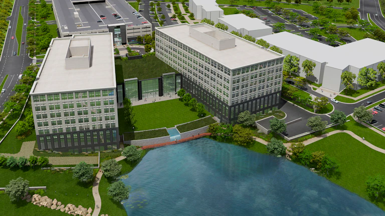 최첨단 의료 시설을 갖춘 현대적인 대학 병원 건물 외관