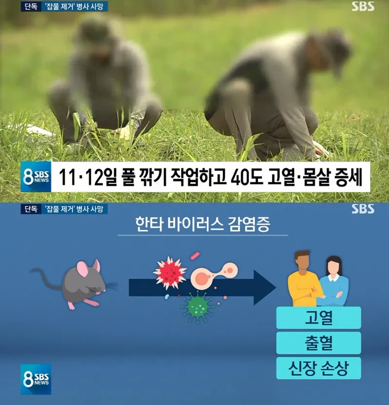 발열과 근육통을 호소하는 환자 이미지