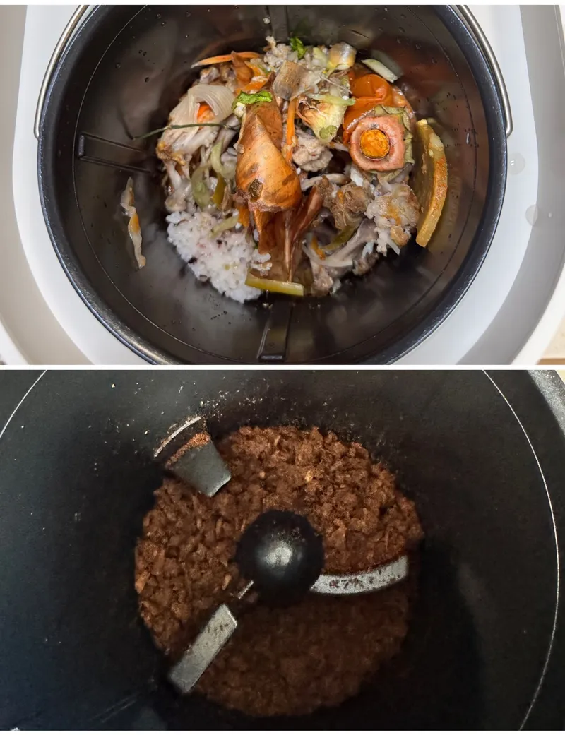 장단점을 메모한 노트와 주방 가전