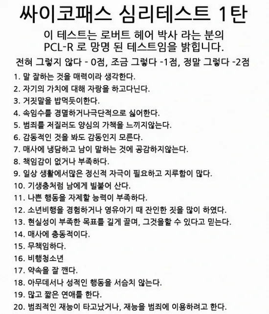 공감 능력 테스트 개념