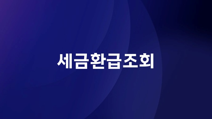 세금환급조회