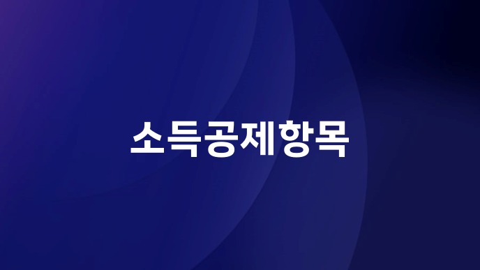 소득공제항목