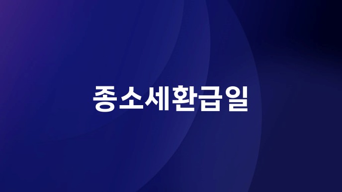 종소세환급일